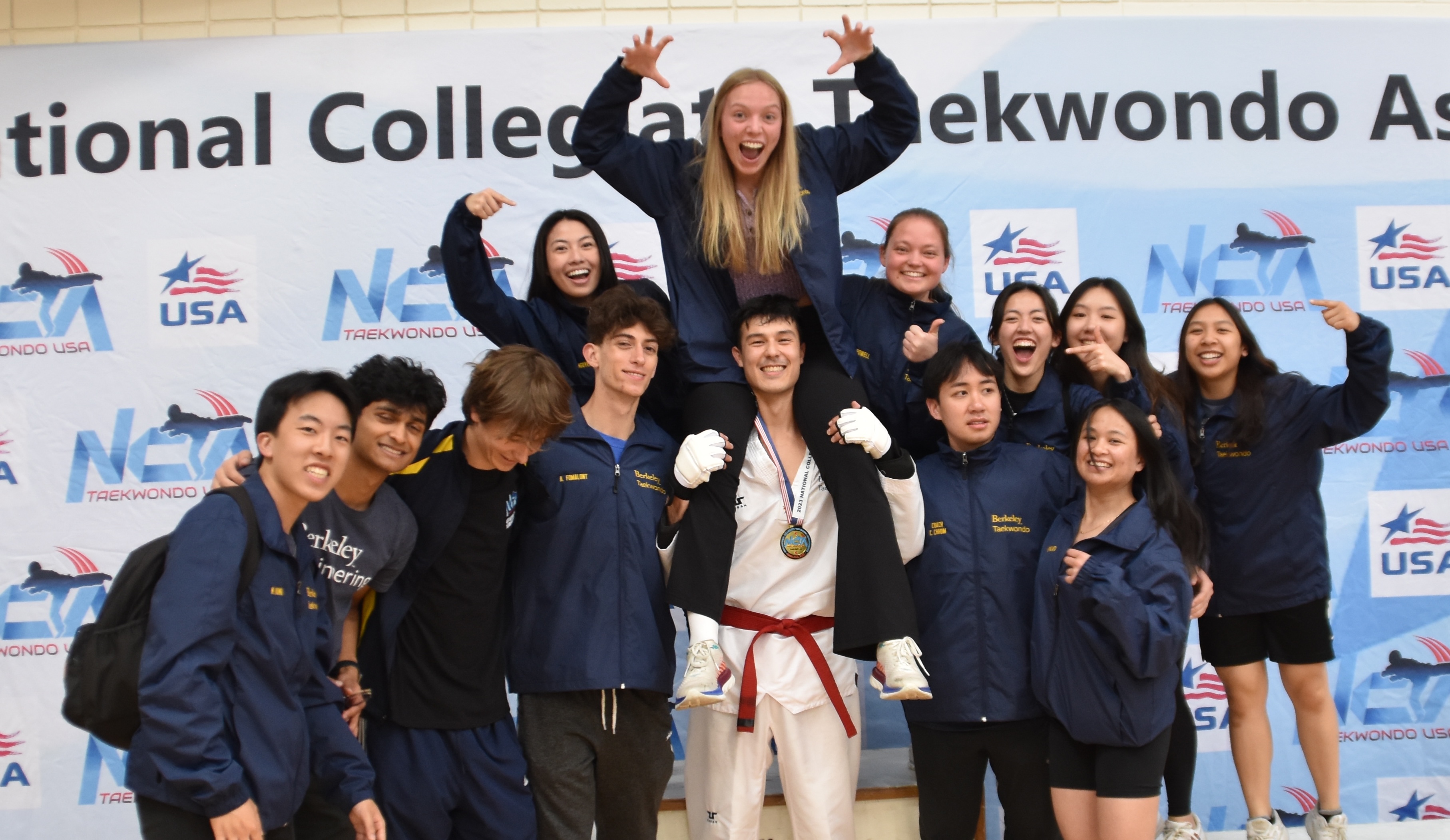Team celebrating at nationals